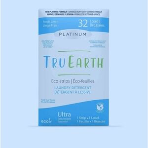 Tru‎ Earth Platinum Eco-Strips Laundry Detergent 32 Loads Fresh Linen